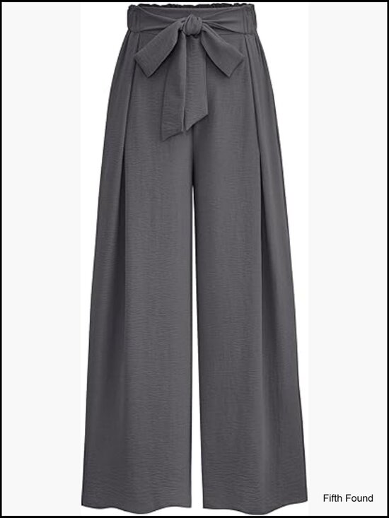 Pants - Wide Leg Work Pants High Waisted Loose Palazzo Trouser Summer Business Casual